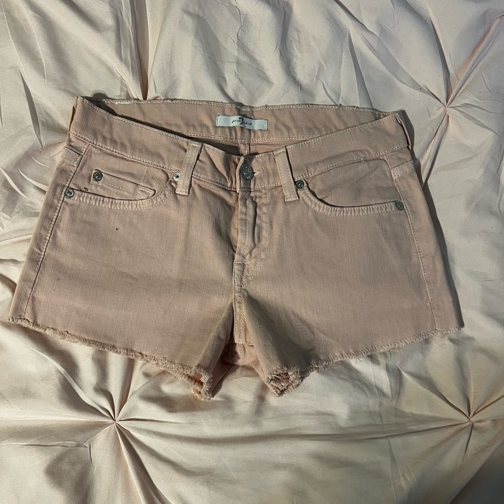 7FAMK Pink Jean Shorts